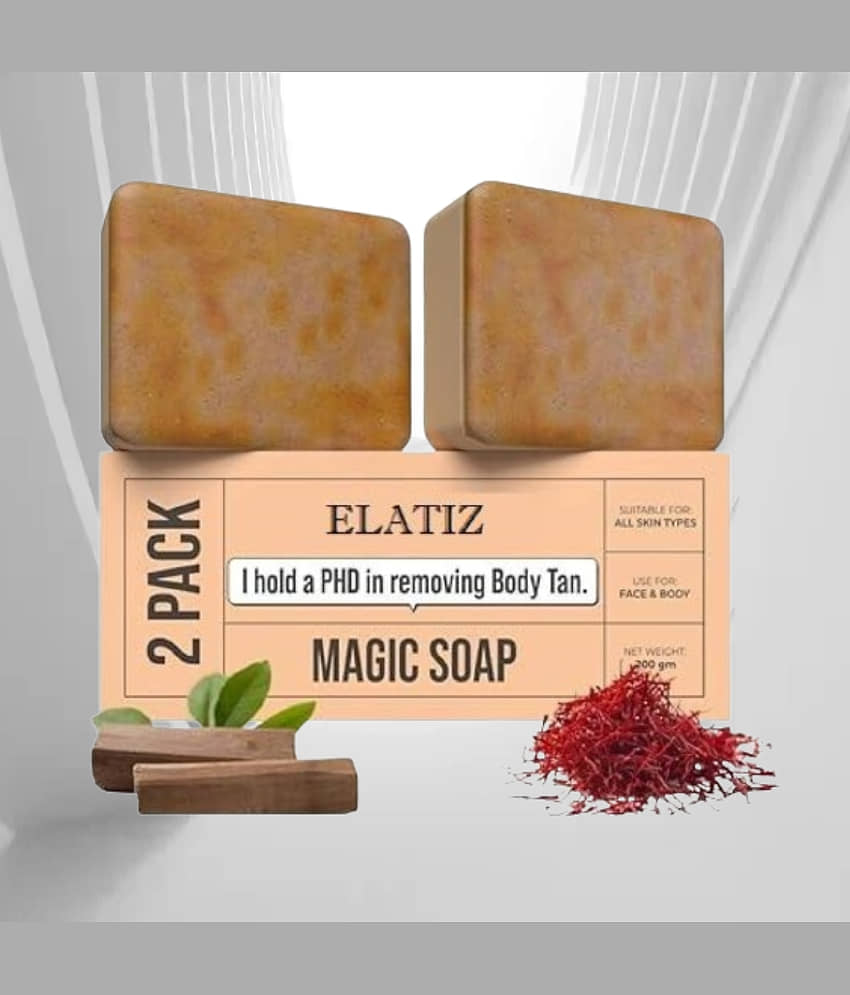 Elatiz Beauty Sandalwood & Saffron soap Magic Soap for All Skin Type ( Pack of 2 )