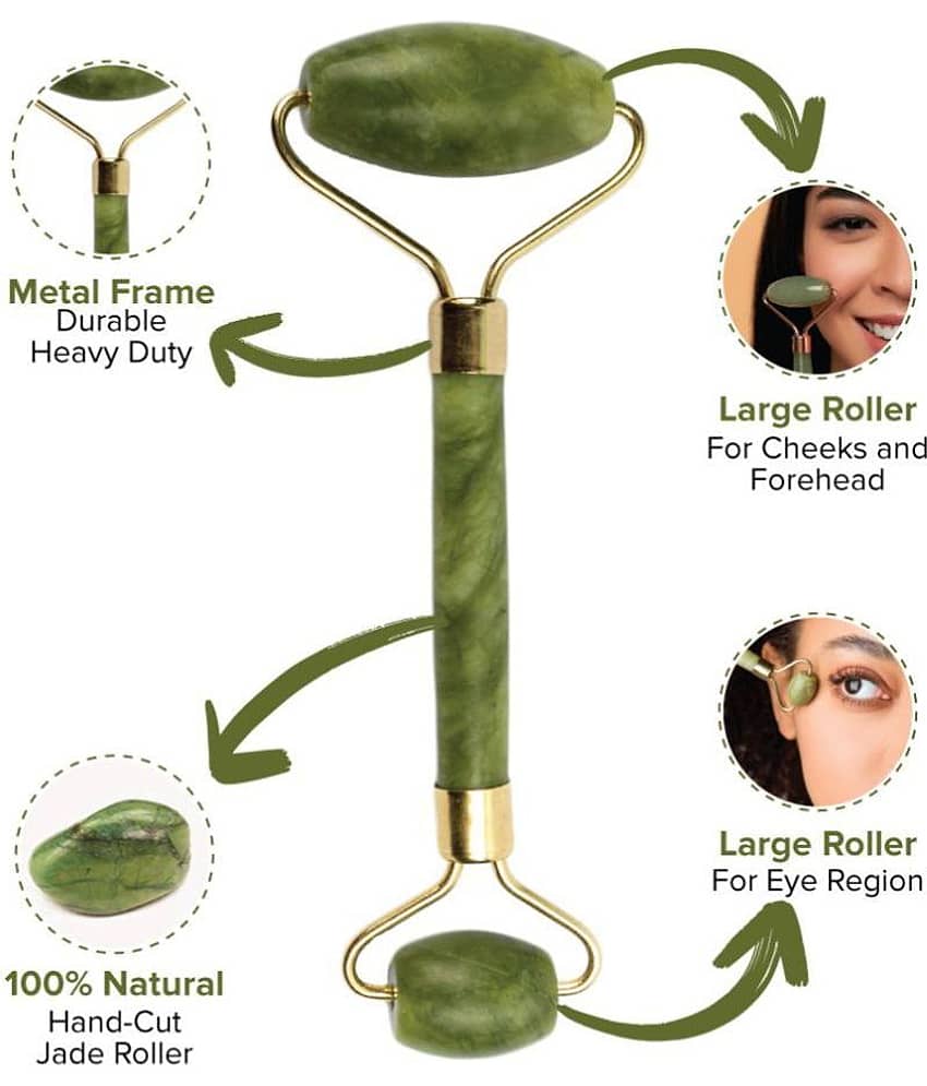 Mars by GHC Jaderoller_1 jade roller with gua sha | face toning & serum application| For men & women Massager (Green) view 2
