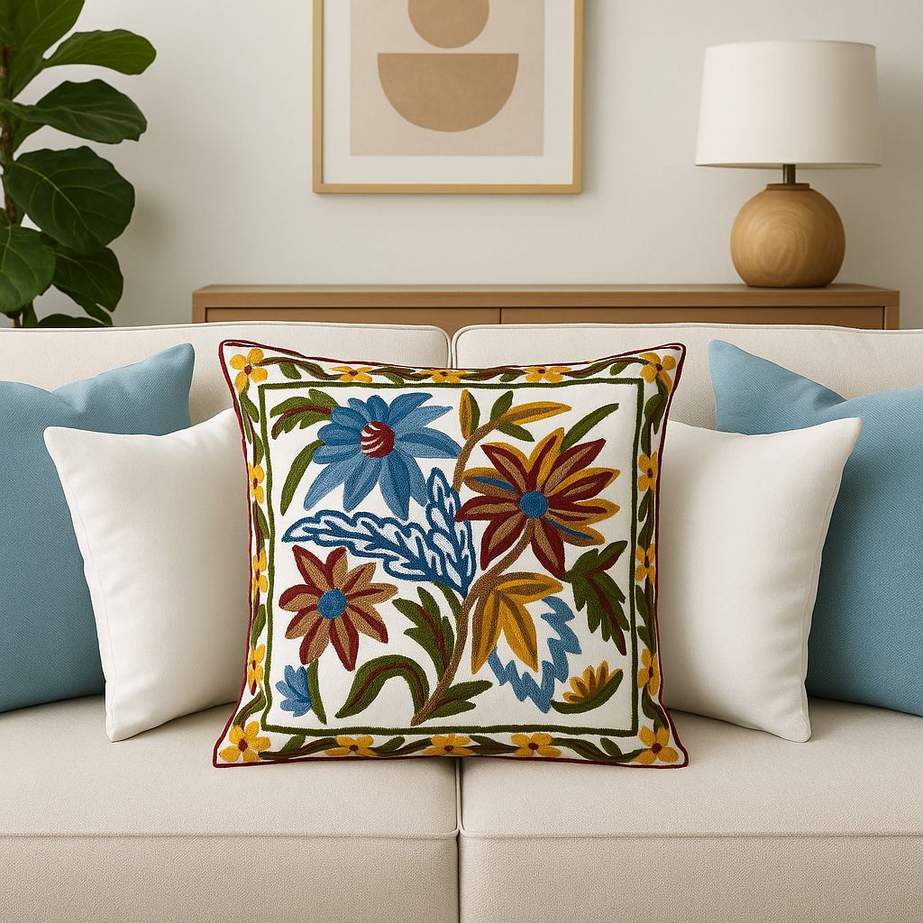 Royal Floral Throw Pillow
