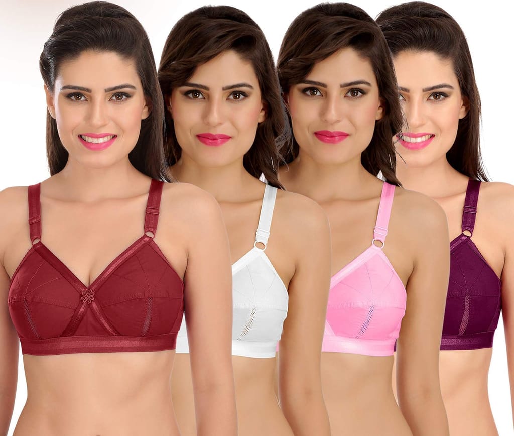 SONA Women's Perfecto Full Coverage Non Padded Cotton Minimizer Bra view 2