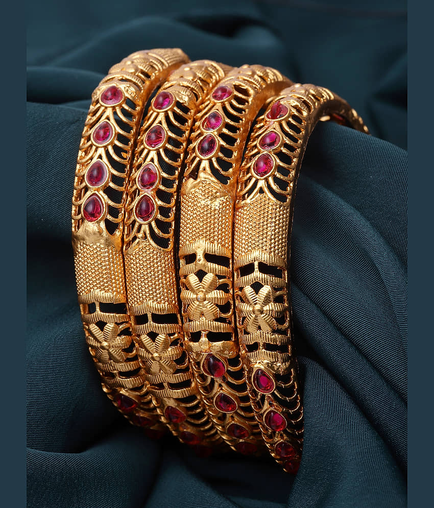 Sukkhi Gold Bangle Set ( Pack of 4 ) view 2