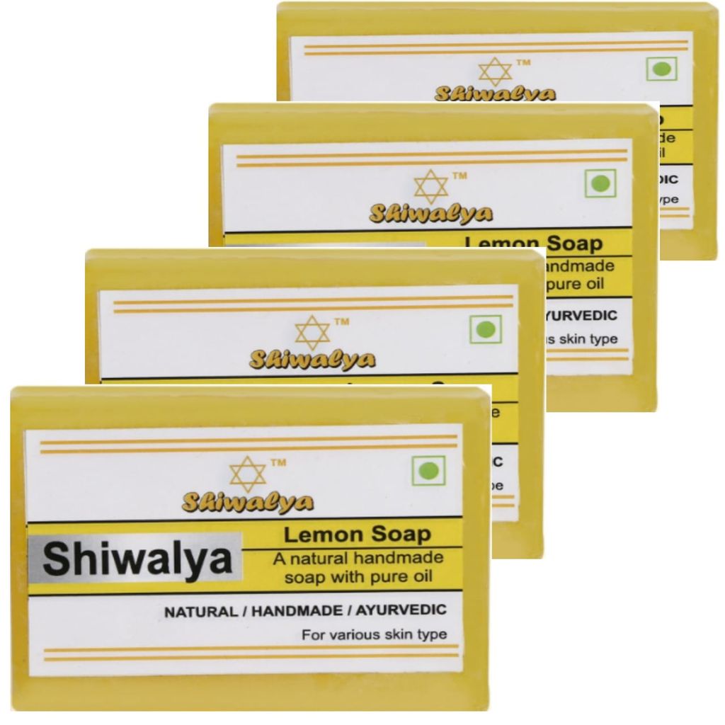 SHIWALYA Natural Lemon Soap || Handmade Bathing Soap || Herbal Soft & Radiant Skin || Suitable for All Skin Types (Pack of 4) view 2