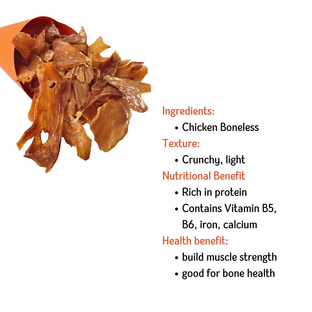 Nuts over Mutts Dehydrated Chicken Jerky. Single Ingredient Treat Chicken Breast only. Crispy, All-Natural, no preservatives, no Chemicals. 1 Pack (100 gm) view 2