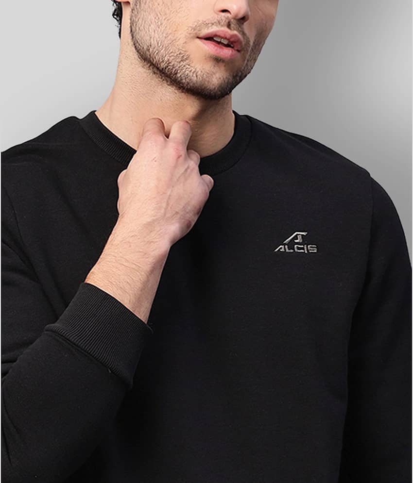 Alcis - Black Cotton Men's Running Sweatshirt ( Pack of 1 ) view 2