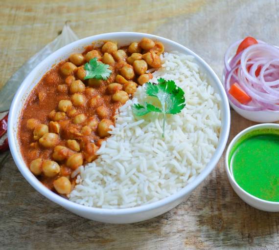 Punjabi chole with rice [600 grm]