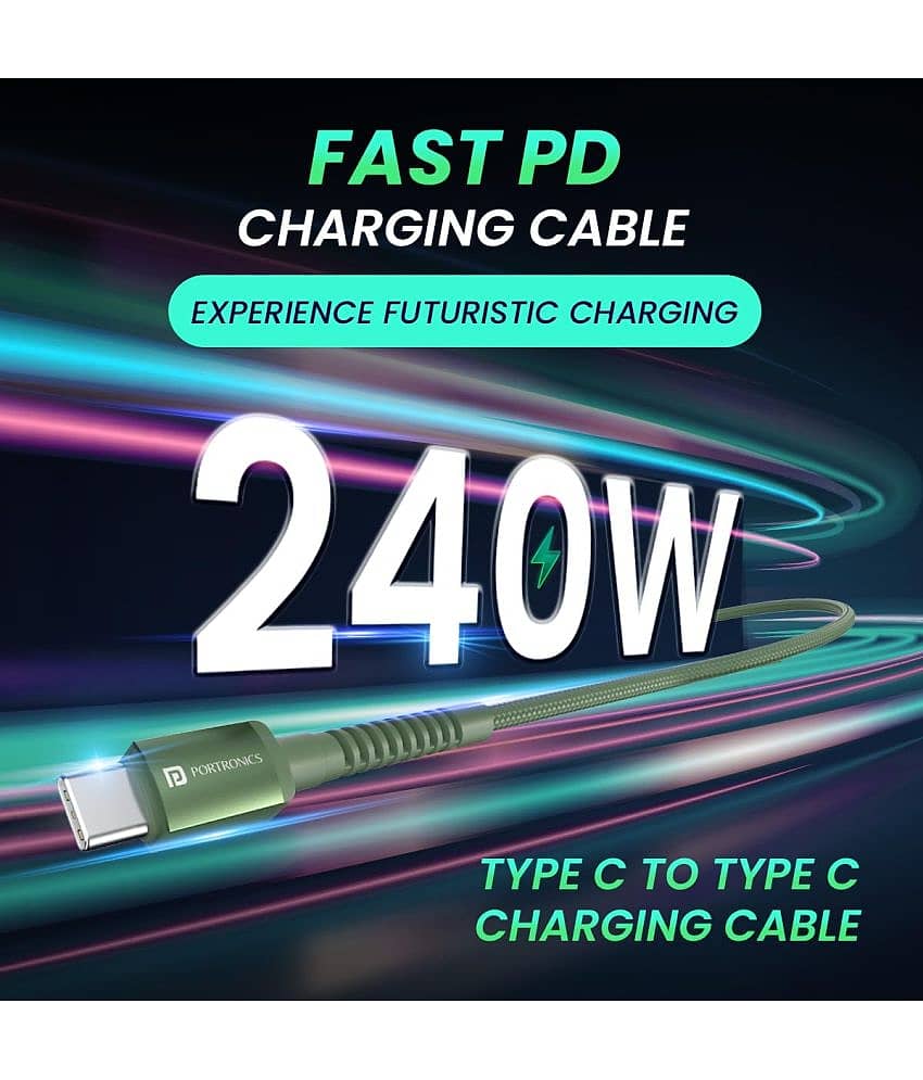 Portronics Green 5 A Type C Cable 1 Meter view 2