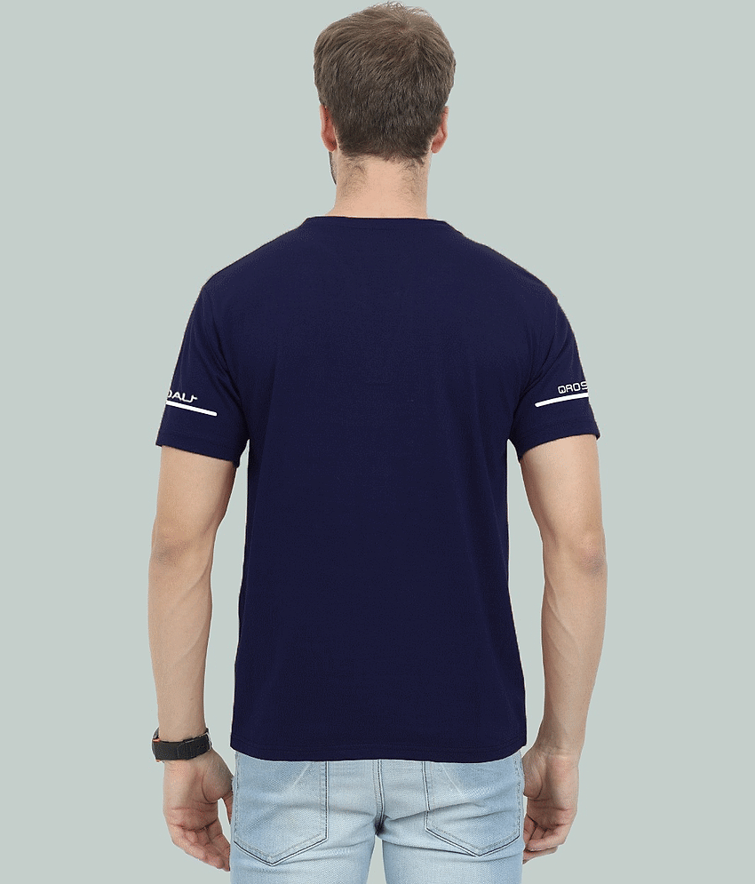 Reya Pack of 1 Cotton Blend Regular Fit Men's T-Shirt ( Blue ) view 2