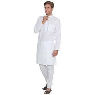 white cotton kurta pajama view 2