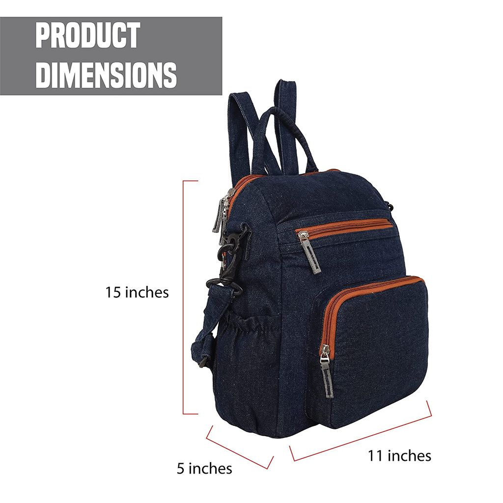 The Purani Jeans College Bags For Girls Stylish School Tuition Backpacks For Women Men New Denim Fashion Ladies Handbag Multipocket With Adjustable Strap. view 2