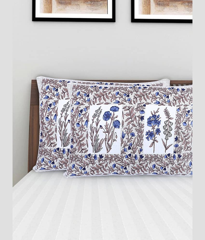 AJ Home - Pack of 2 Cotton Ethnic Regular Pillow Cover ( 68.58 cm(27) x 43.18 cm(17) ) - Blue view 2