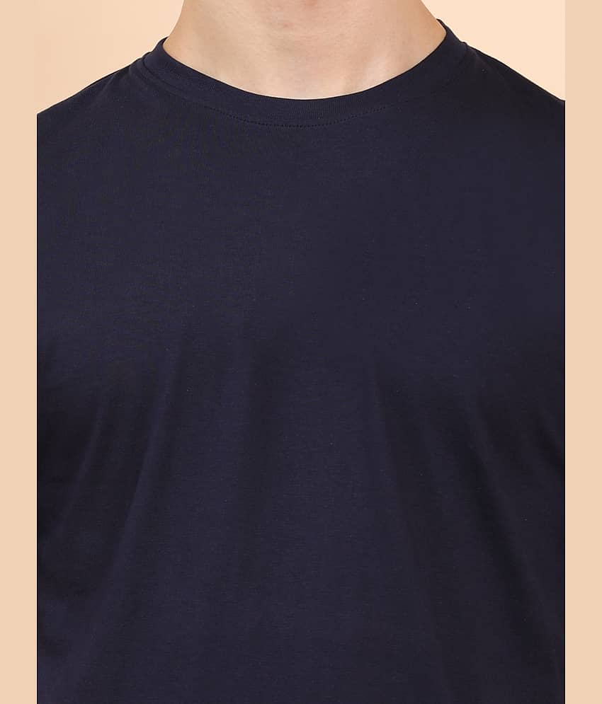 ENCIGER Men 100% Cotton Regular Fit Solid T-Shirt ( black ) view 2