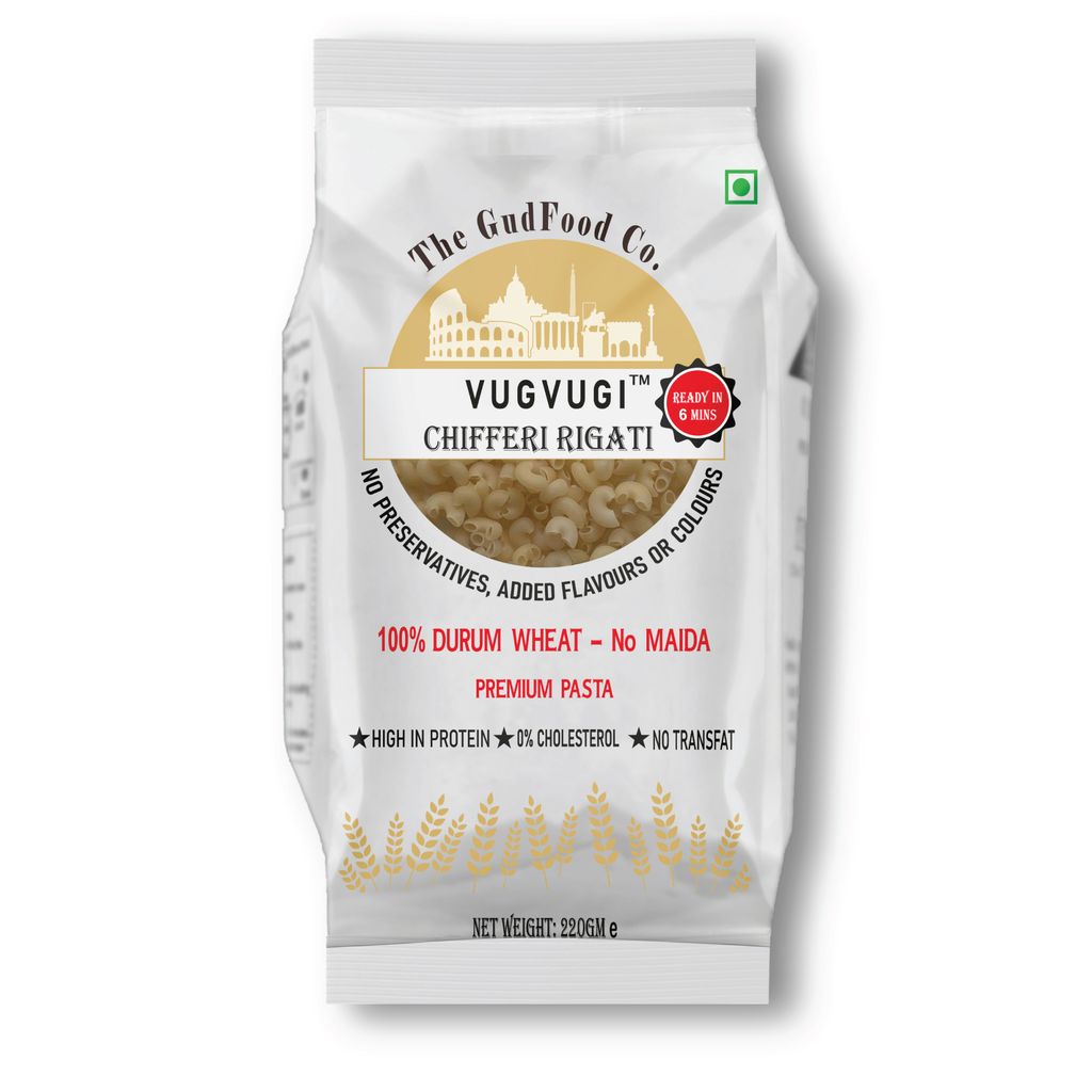 The GudFood Co VUGVUGI Durum Wheat Chifferi Rigati Pasta