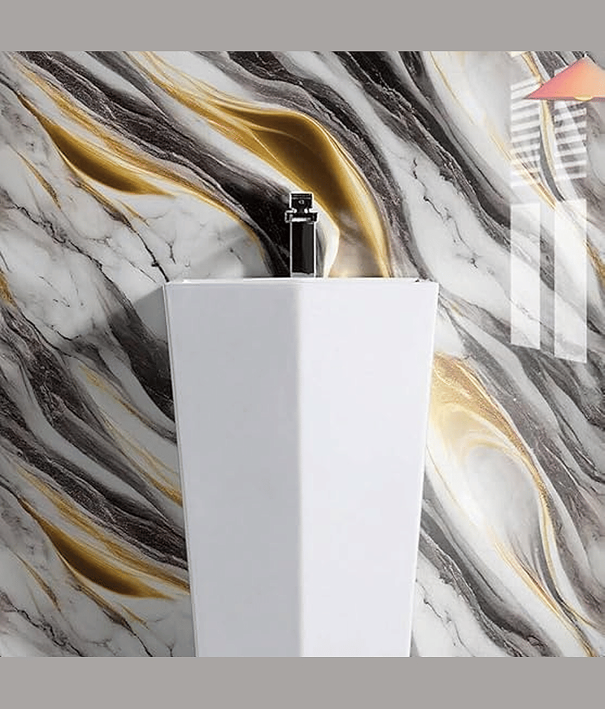 Black Gold Marble Self Adhesive Wallpaper Roll – Waterproof PVC Peel and Stick Wall & Furniture Decorative Sheet view 2