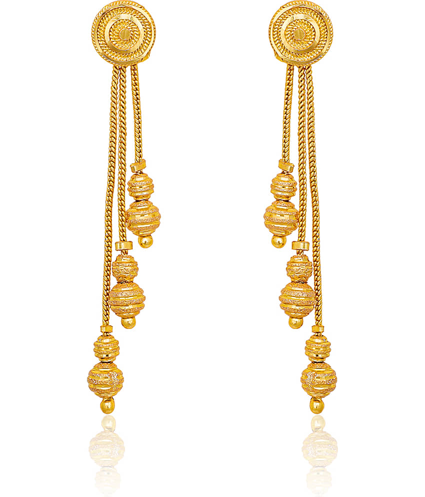 LUV FASHION Gold Threader Earrings ( Pack of 1 ) view 2