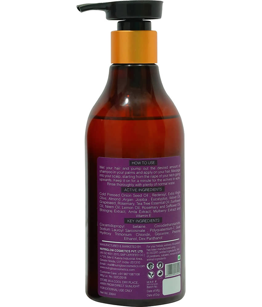 NutriGlow Natural's Combo Pack of 2 Onion Hair Shampoo (300ml) & Onion Hair Conditioner (300ml) For Anti Hair Fall & Deep Nourishment view 2