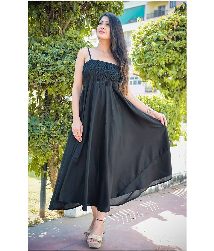 ZAMAISHA Women Rayon Fit & Flare Dress ( Black ) view 2