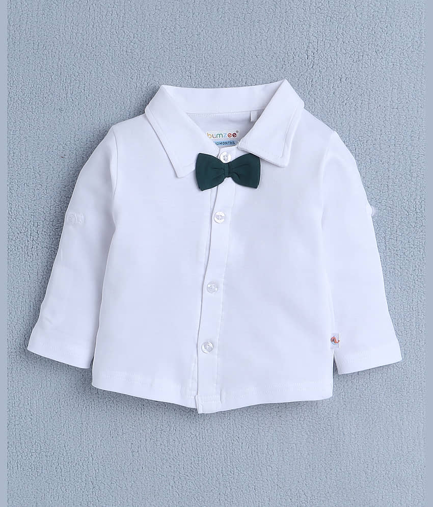 BUMZEE Pack of 1 Baby Boys Cotton Shirt & Shorts ( White ) view 2