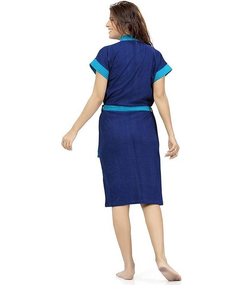 Poorak Blue Free Size Bathrobe ( Pack of 1 ) view 2