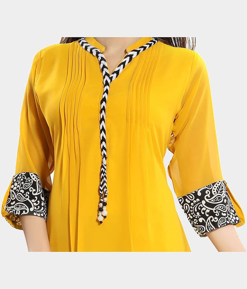 Meher Impex Women's Georgette Tunic ( Yellow ) view 2