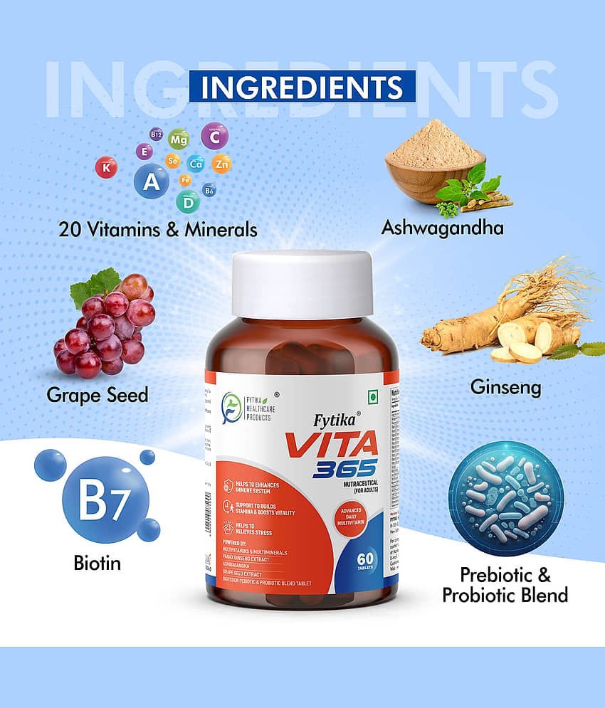 Fytika Vita 365, 3 in 1 Multivitamin- 3x60 Tabs (Pack of 3) view 2