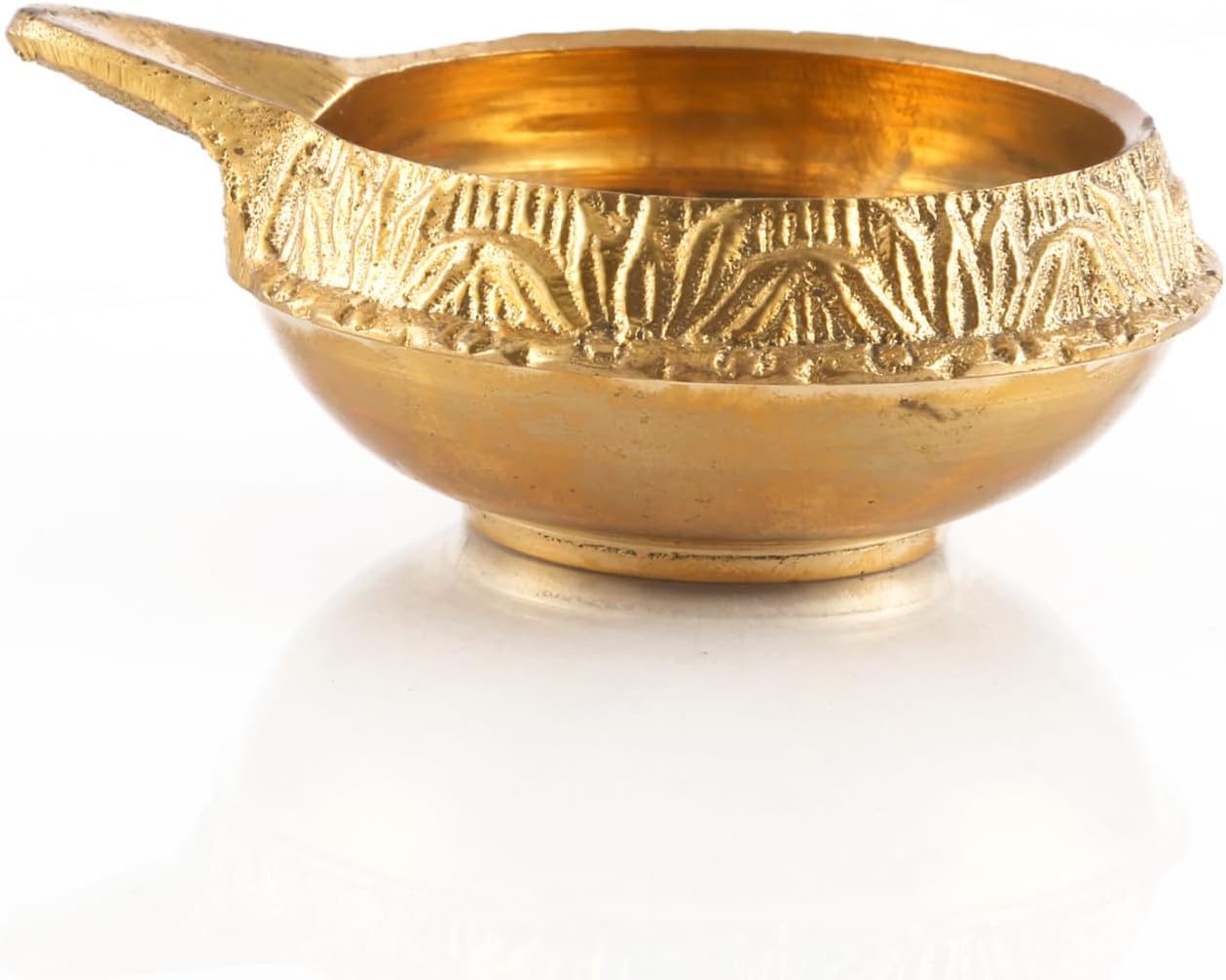 Aatm Brass Diya Set of 2 - Traditional Kuber Oil Lamps - 2.1-Inch Brass Deepak for Pooja, Diwali, Mandir, Festivals and Home Décor view 2