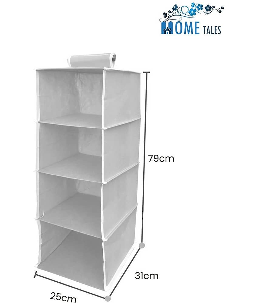 Non-Woven 4 Shelf, Cloth Hanging Organizer,Grey (1U) view 2