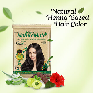 (Pack OF 10 Pouch) Nisha Nature Mate Henna Based 10 gm , Black view 2