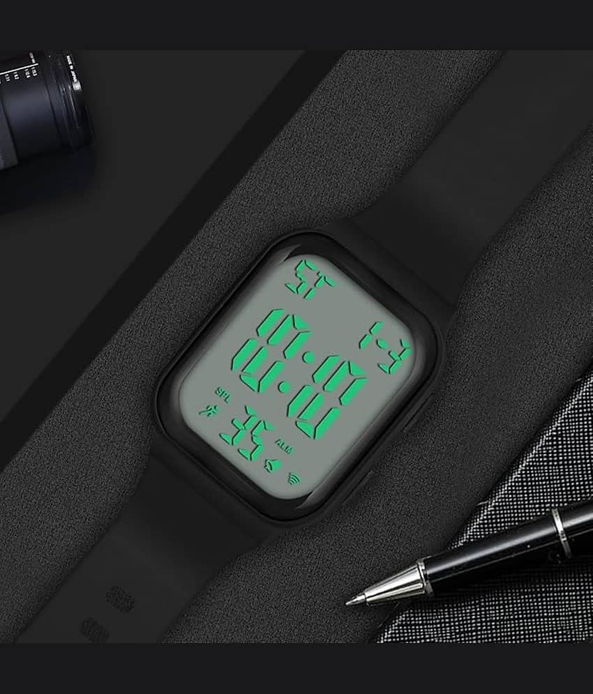 Svats Black PU Digital Men's Watch view 2