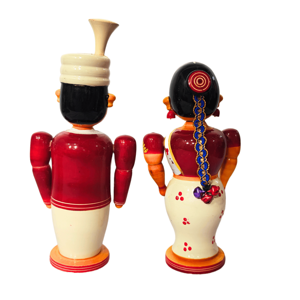 Wooden Bride and Groom Showpiece Dolls view 2