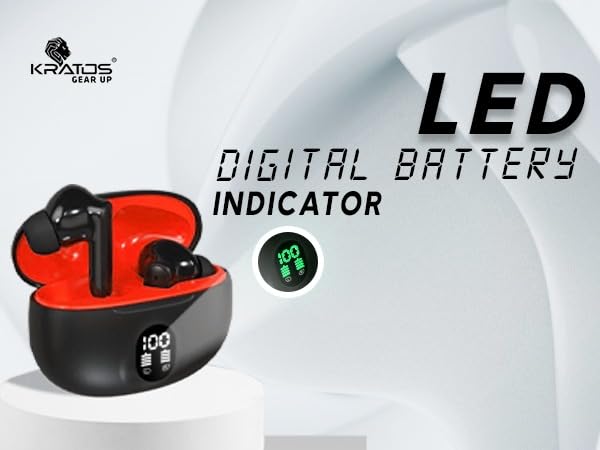 Kratos Cube Ear Buds Wireless with 30H Playtime, Noise Isolation & Clear Calls, Bluetooth Earbuds with Voice Assistant, Ear Buds with Bluetooth V 5.3 & with Type C Fast Charging, IPX4 TWS Earphones view 2