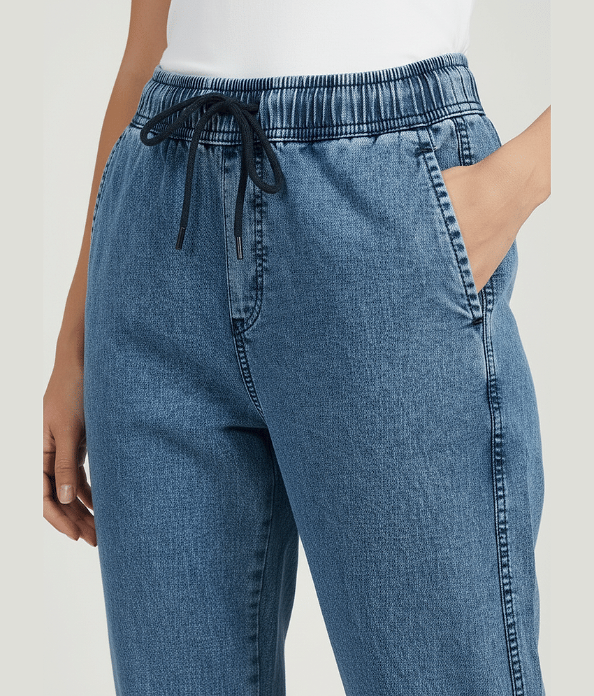 plounge Women Denim Cargos Trousers ( Blue ) view 2