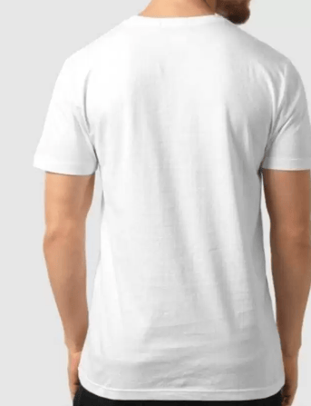 Men Solid Round Neck Poly Cotton White T-Shirt view 2