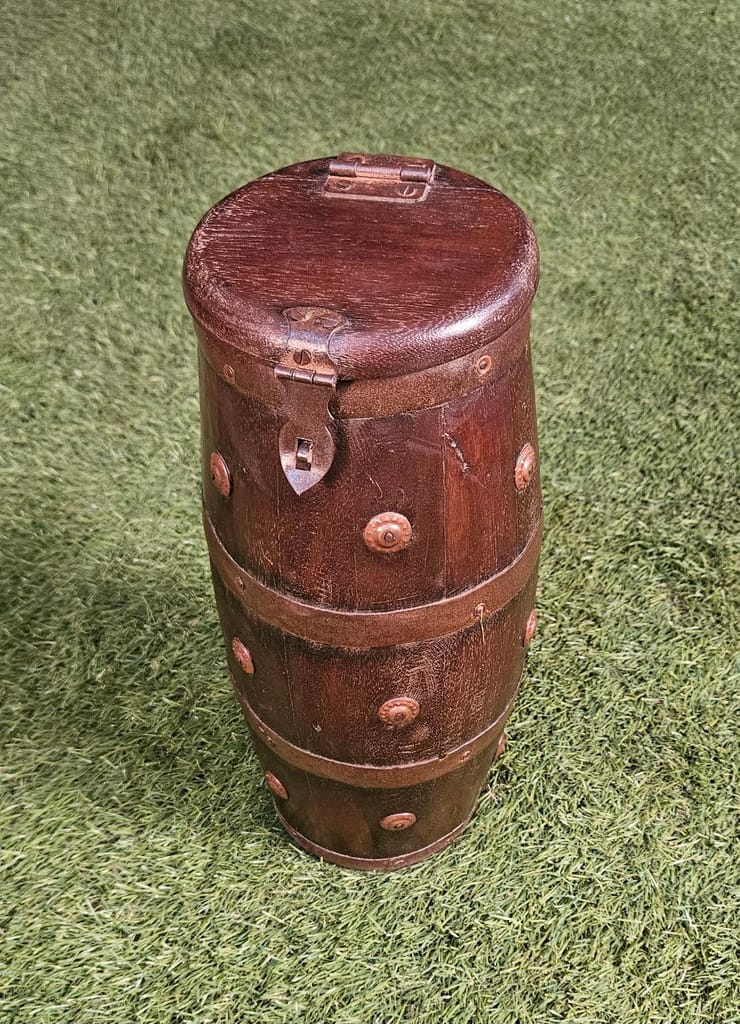 Handmade Wooden Barrel for Home Decoration (Size 17x17x37 cm) view 2