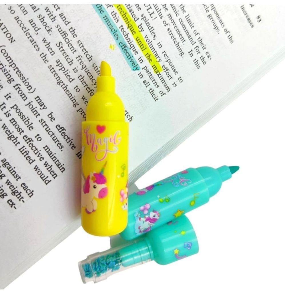 WingsCreations Unicorn Highlighter for Boys/Highlighter Marker Pen for Kids | Unicorn Stationary for Girls | Multicolor Highlighter Stationery Pen for Study Return Gifts (1 Set 6 Piece) view 2