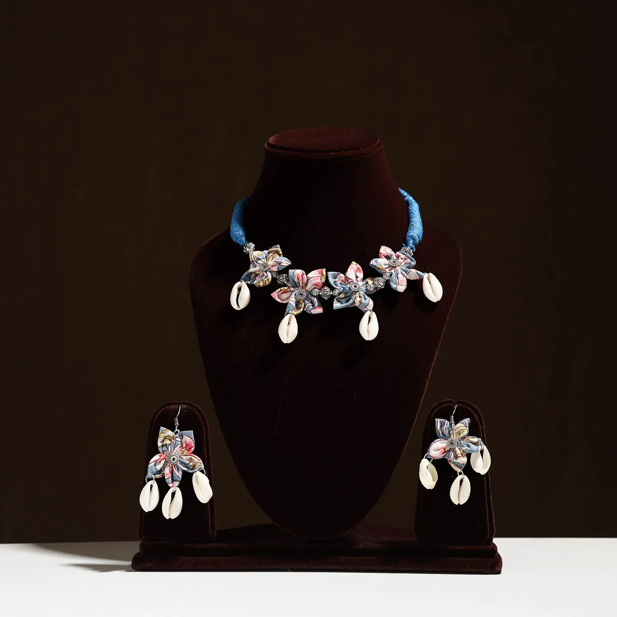Multicolor - Fabart Phool Kali Shell Choker Necklace Set 05