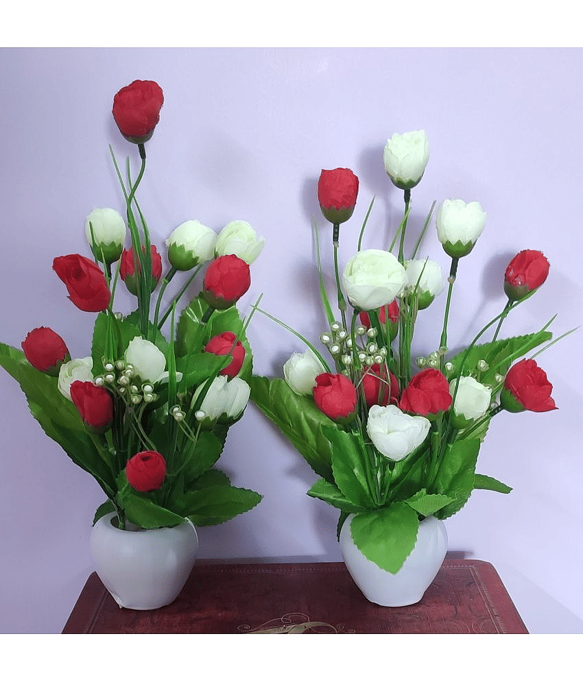 BAARIG - Red Rose Artificial Flower ( Pack of 2 ) view 2