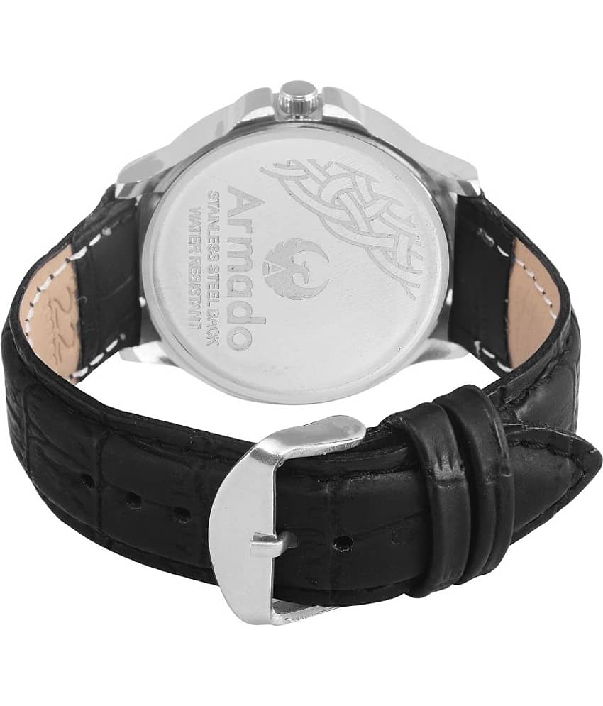 Armado - Black Leather Analog Men's Watch view 2