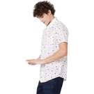 Mufti White & Multi Geometric Print Slim Fit Casual Shirt view 2