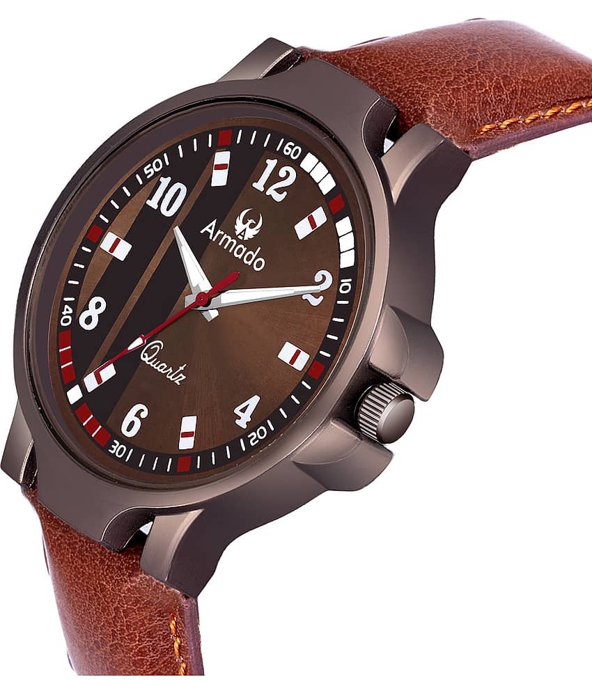 Armado - Brown Leather Analog Men's Watch view 2