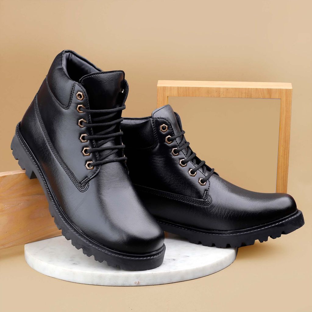 Bxxy's Faux Leather Chelsea Ankle Lace-up Boots for Men view 2
