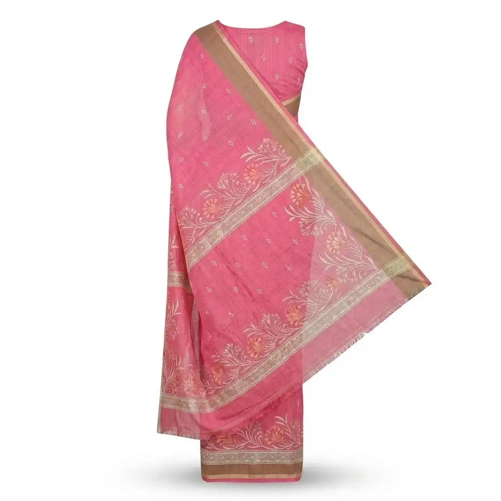 Pink Ikat Sambalpuri Saree view 2