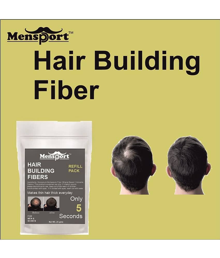 Mensport Hair Building Fiber Instant Fuller Hair Refill Pack (Black) 25 gm Pack of 5 view 2