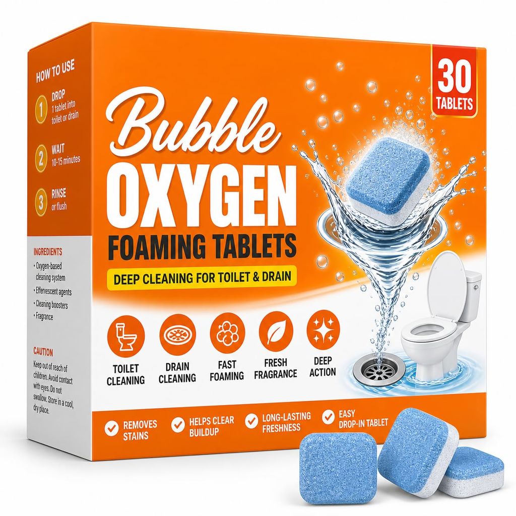 Bubble Oxygen Foaming Toilet and Drain Cleaning Tablets - 30 Count