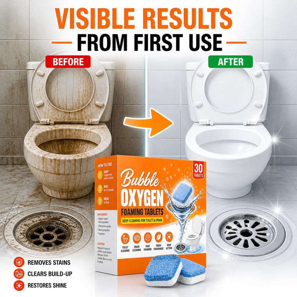 Bubble Oxygen Foaming Toilet and Drain Cleaning Tablets - 30 Count view 2