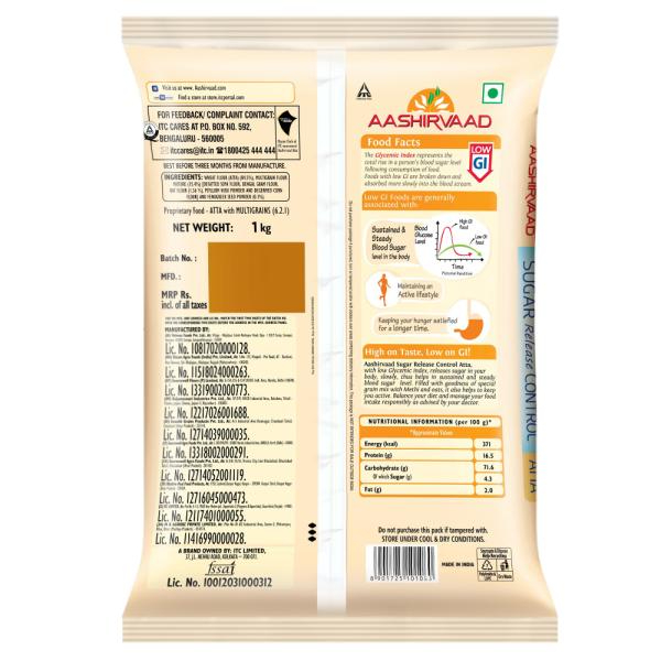 Aashirvaad Sugar Release Control Atta 1 Kg view 2