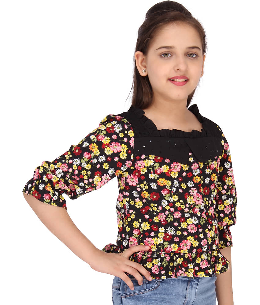 Cutecumber Girls Georgette Tops ( Black ) view 2