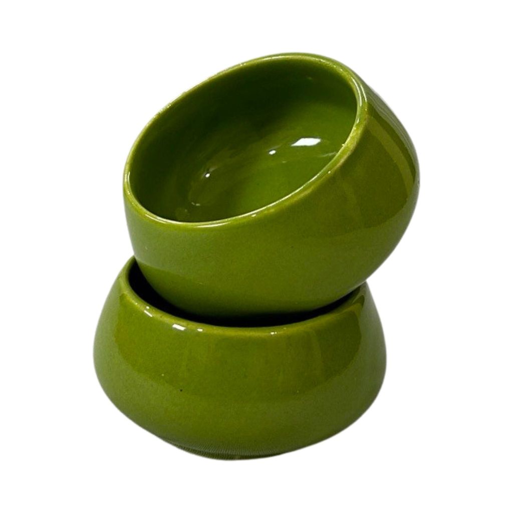 Ceramic Dining Glossy Green Ceramic 50ml Dip Bowls Set of 2 || Ketchup Bowls || Chutney Bowls view 2
