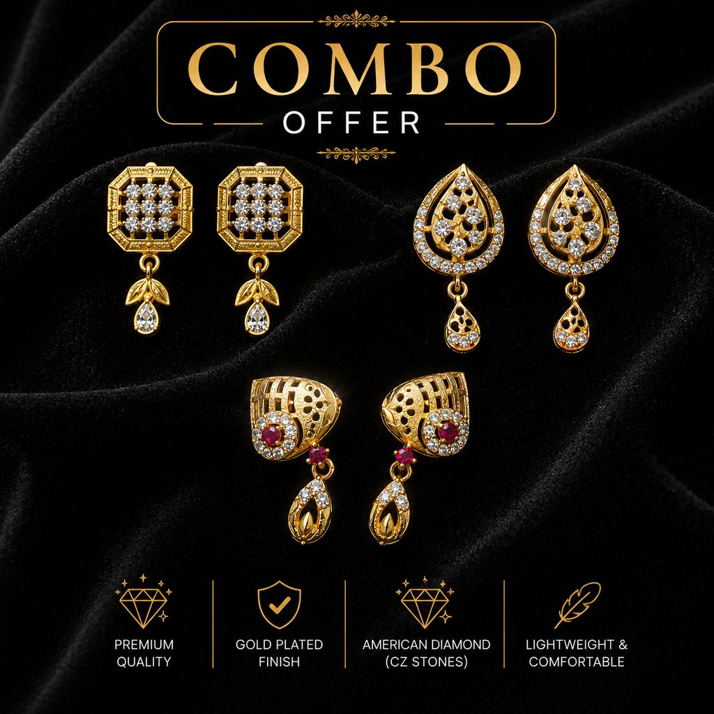 Micro gold plated Daily use AD stone Earrings