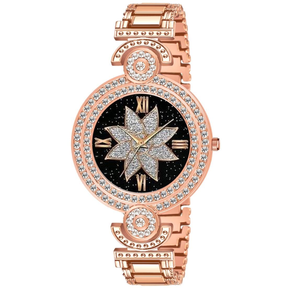 Bolun Black Star Flower Dial Rose Gold BD Girls and Women Watch view 2