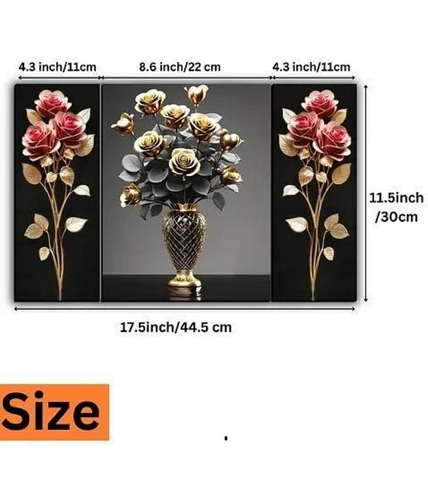 SNDArt Set Of 3 Flower Pots Wall Paintigns For Living Room Gift Items 12x 18 inch view 2